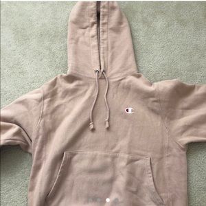 pink “reverse weave” champion hoodie